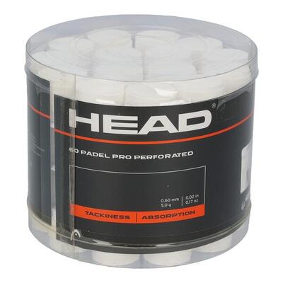 60 pcs. bucket overgrips head padel pro perforated white