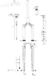 Fourche suspendue ROCKSHOX Rudy Ultimate Race Day 2 XPLR 28" rouge