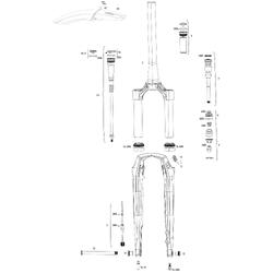 Fourche suspendue ROCKSHOX Rudy Ultimate Race Day 2 XPLR 28" rouge
