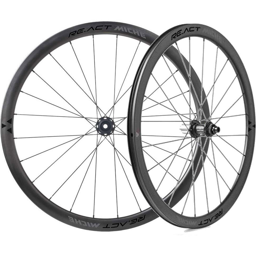 MICHE Miche Re.act Disc Tubeless - Set ruote in carbonio, Shimano Passing.