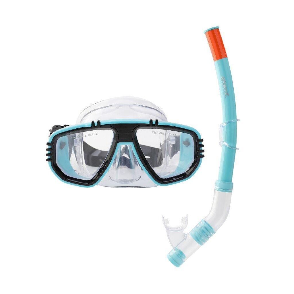Set de snorkel SportX para adultos, 4 estrellas, con funda 2/3