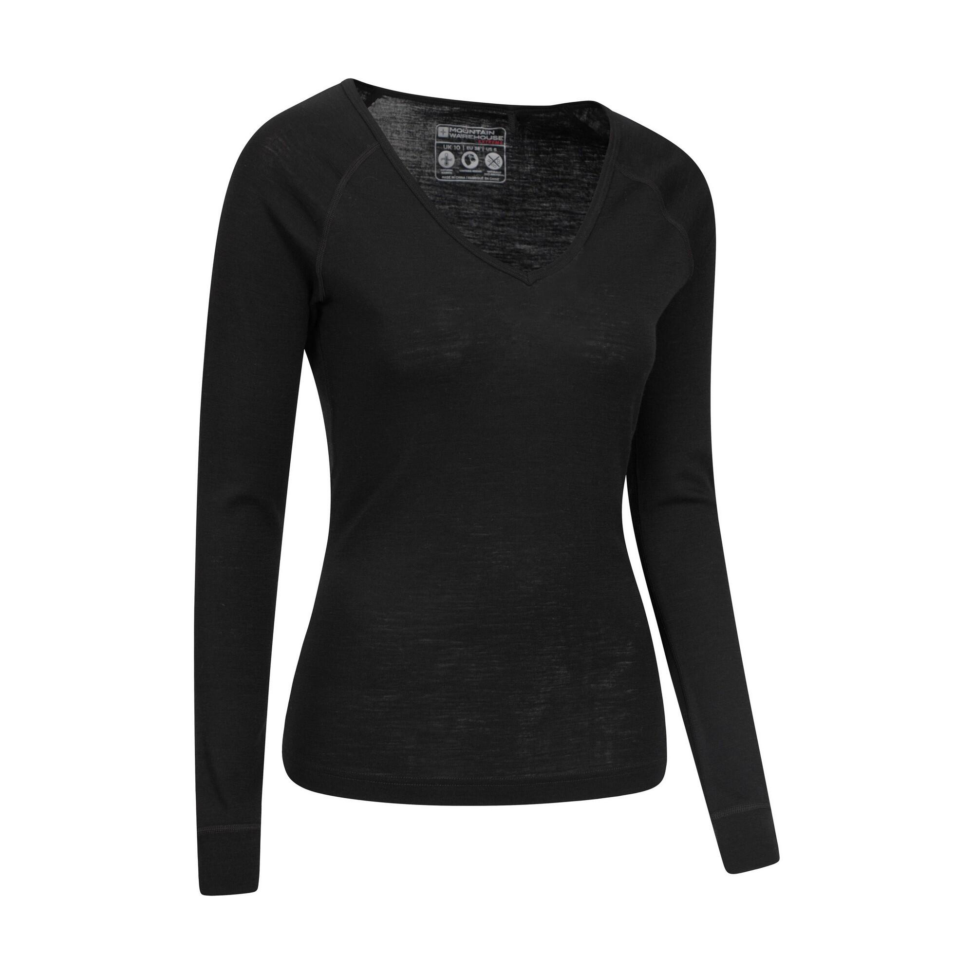 Top Scollo A V Donna Mountain Warehouse Nero 3/4