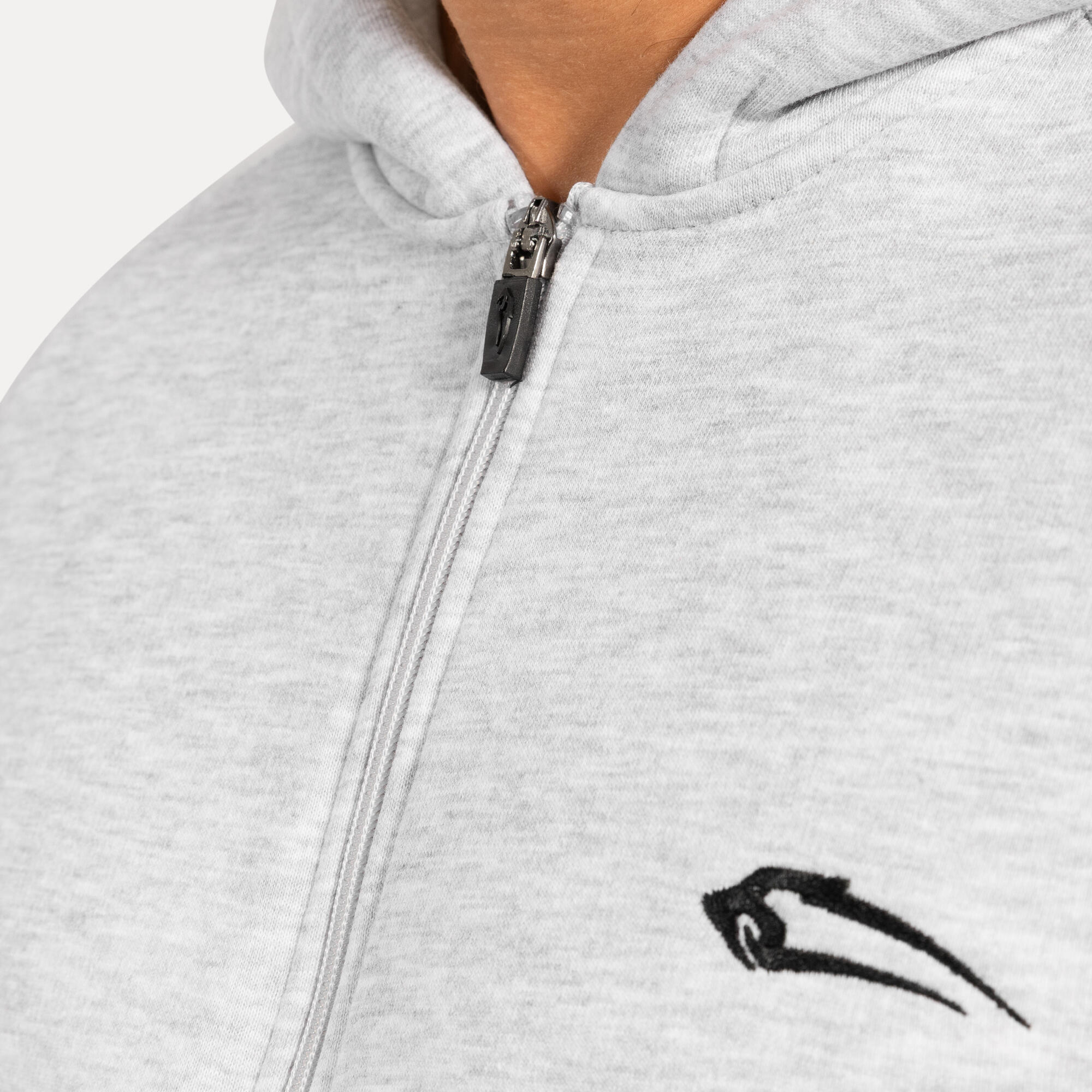 Herren Zip Hoodie Yasin Grau Melange 4/5