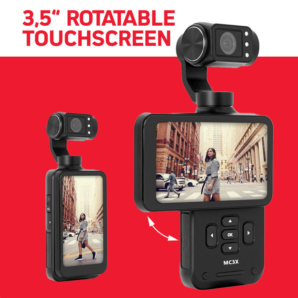AgfaPhoto Realimove MC3X Gimbal 4K, 32GB, écran 3,5'', Wi-Fi – Noir 3/5
