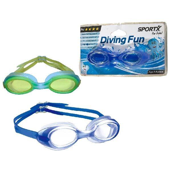 SportX Kids Gogle pływackie Pro 3-8 lat Zielone