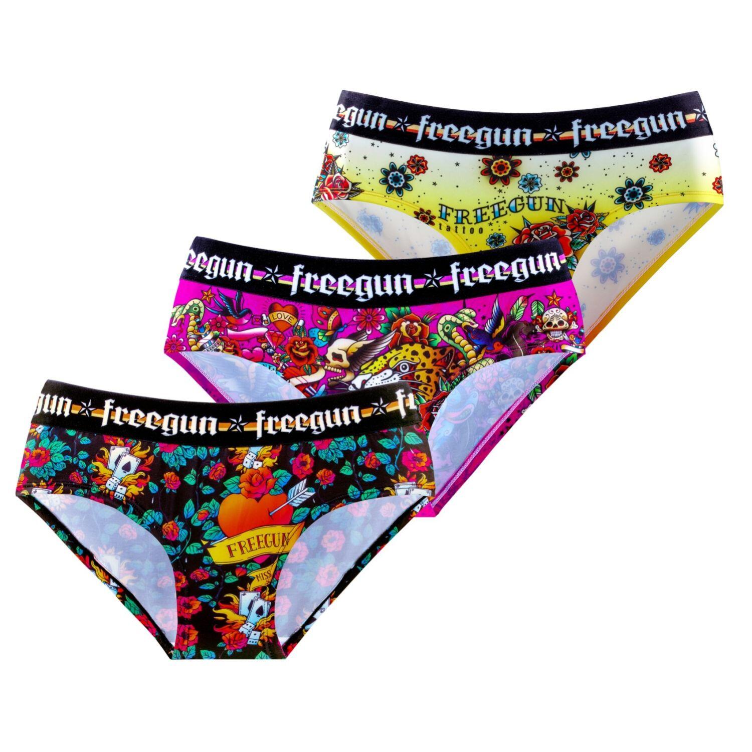 Freegun - Lot De 3 Culottes Fille Hardy Tatoo - Caleçon - Multicolore - 10 À 12 Ans - Decathlon