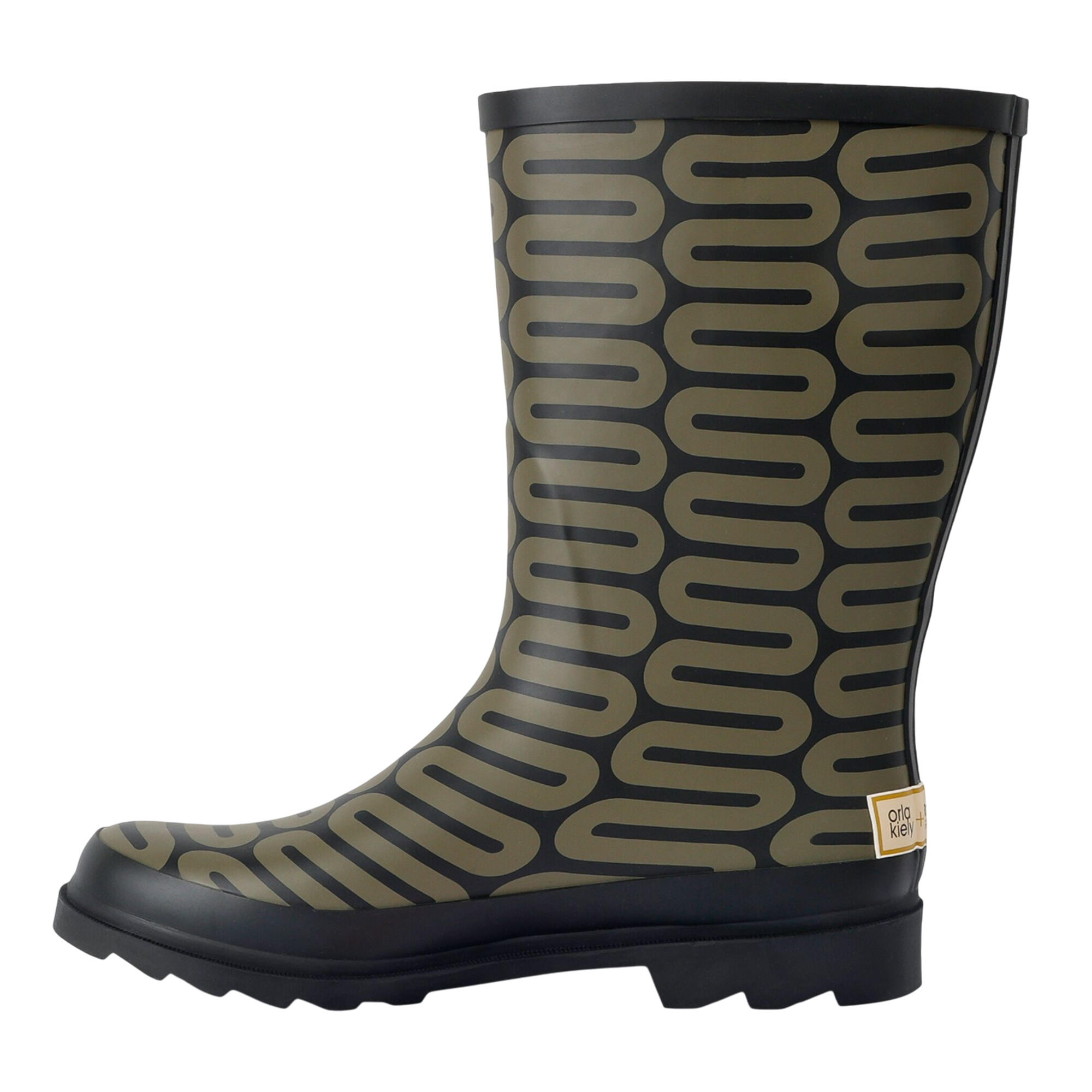 Gummistiefel "Orla Kiely", Drehende Blume Damen Oliv 4/5