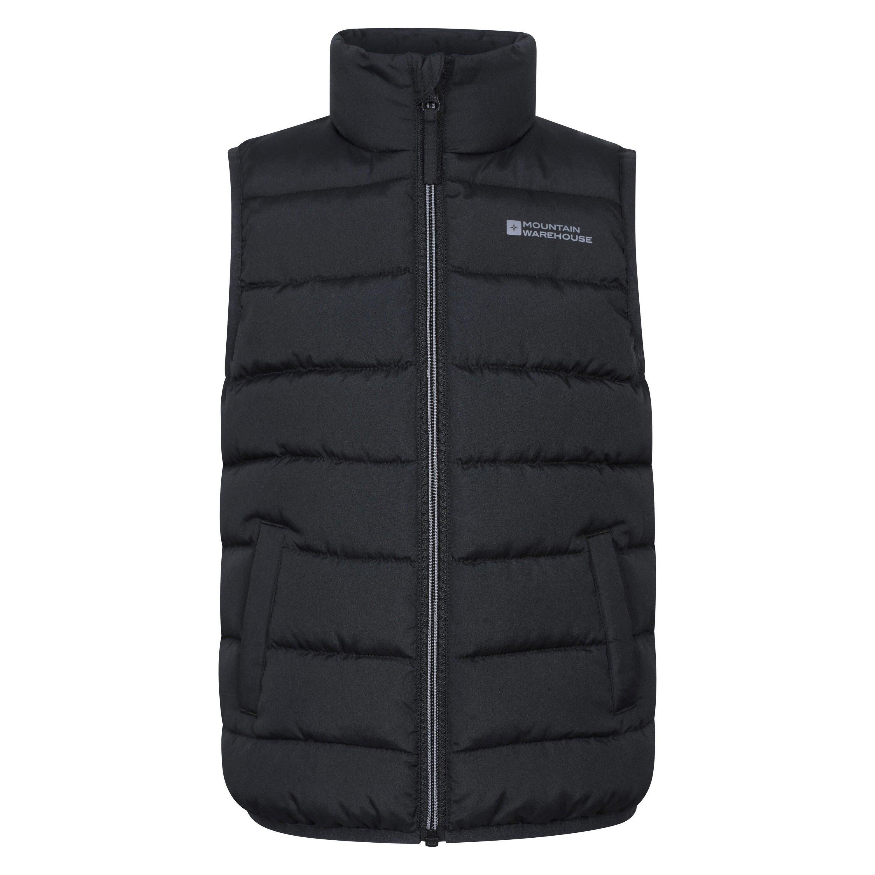 MOUNTAIN WAREHOUSE Childrens/Kids Rocko Plain Padded Gilet (Black)