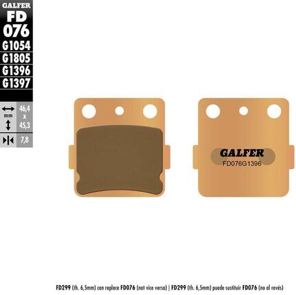Galfer remblokken fd076 brake pad fd076 g1396 sintered metal