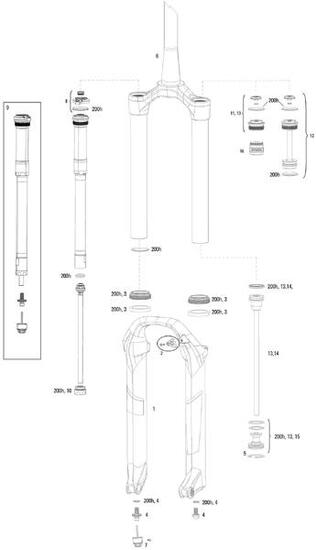 RockShox Pike DJ 26" forcella ammortizzata 140 mm nera.