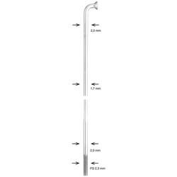 Rayon Alpina acier inox double-butté 2x1,7x2 mm, 286 mm, argent