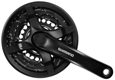 Shimano crankstel fc-ty501 tourney triple 48-38-28, 170 mm, zwart