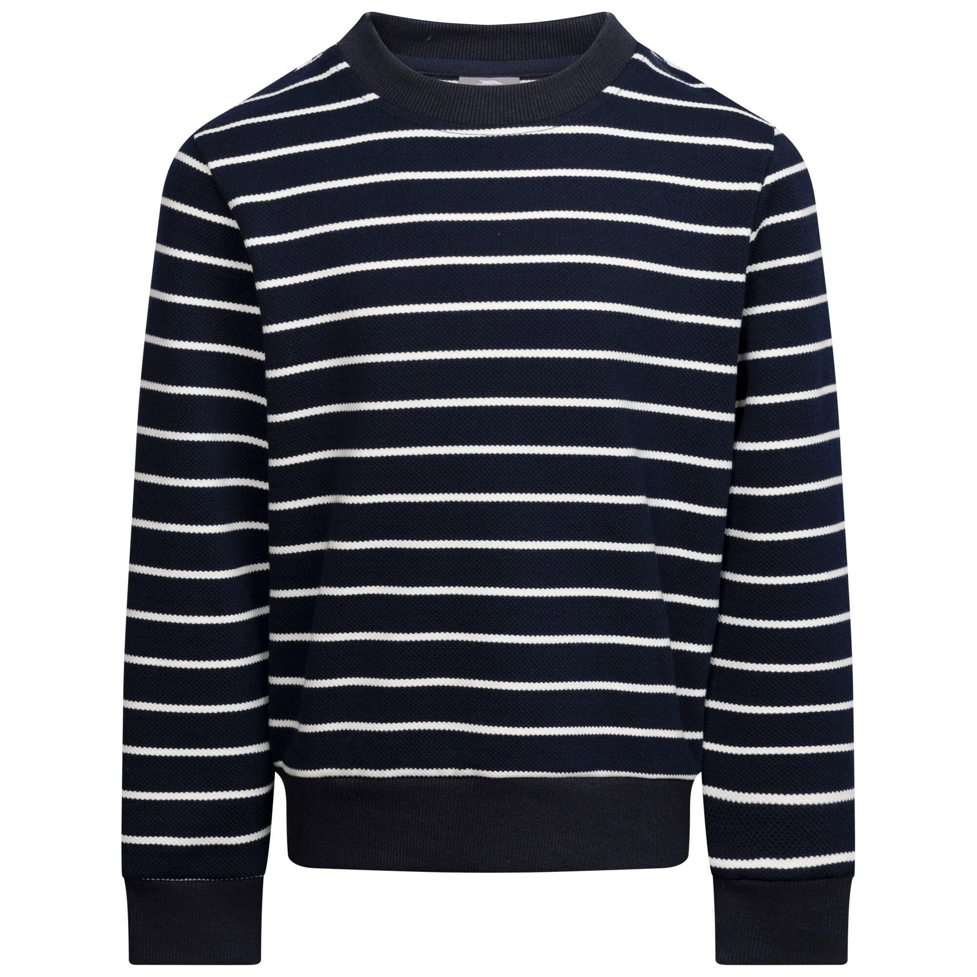 TRESPASS Boys Broadleaf Contrast Striped LongSleeved Top (Navy)