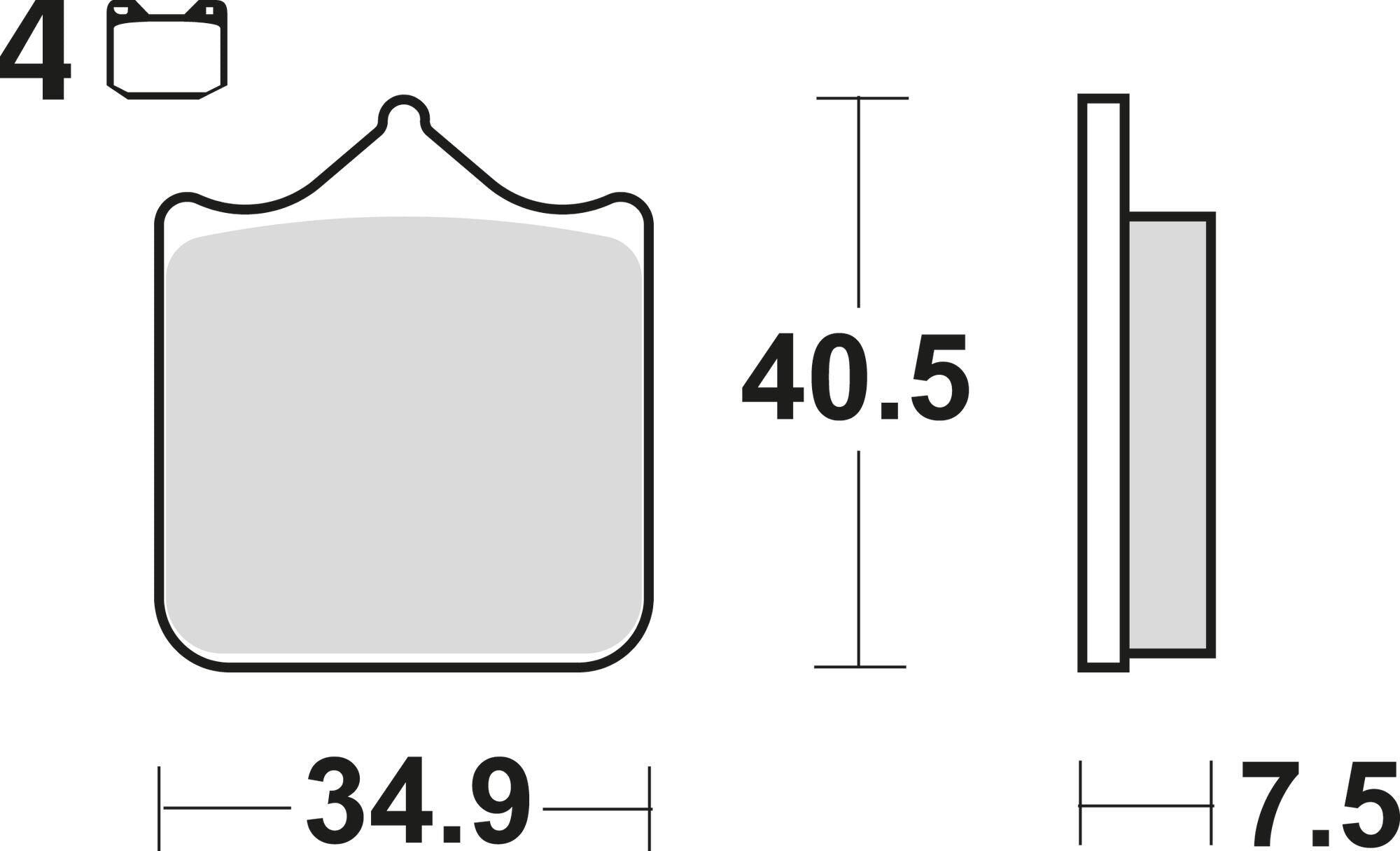Trw remblokken mcb 721 brake pad mcb 721 sv sintered metal 1/1