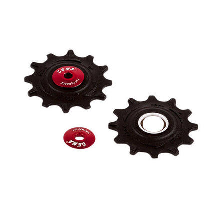CEMA rolki przerzutki SRAM 10/11 inox czarny-czerwony