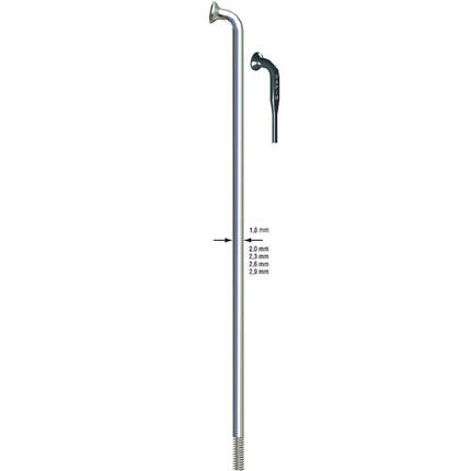 Szprychy SAPIM 288 mm 14g (2,00 mm) Leader FG 2.3 czarne 100 szt.