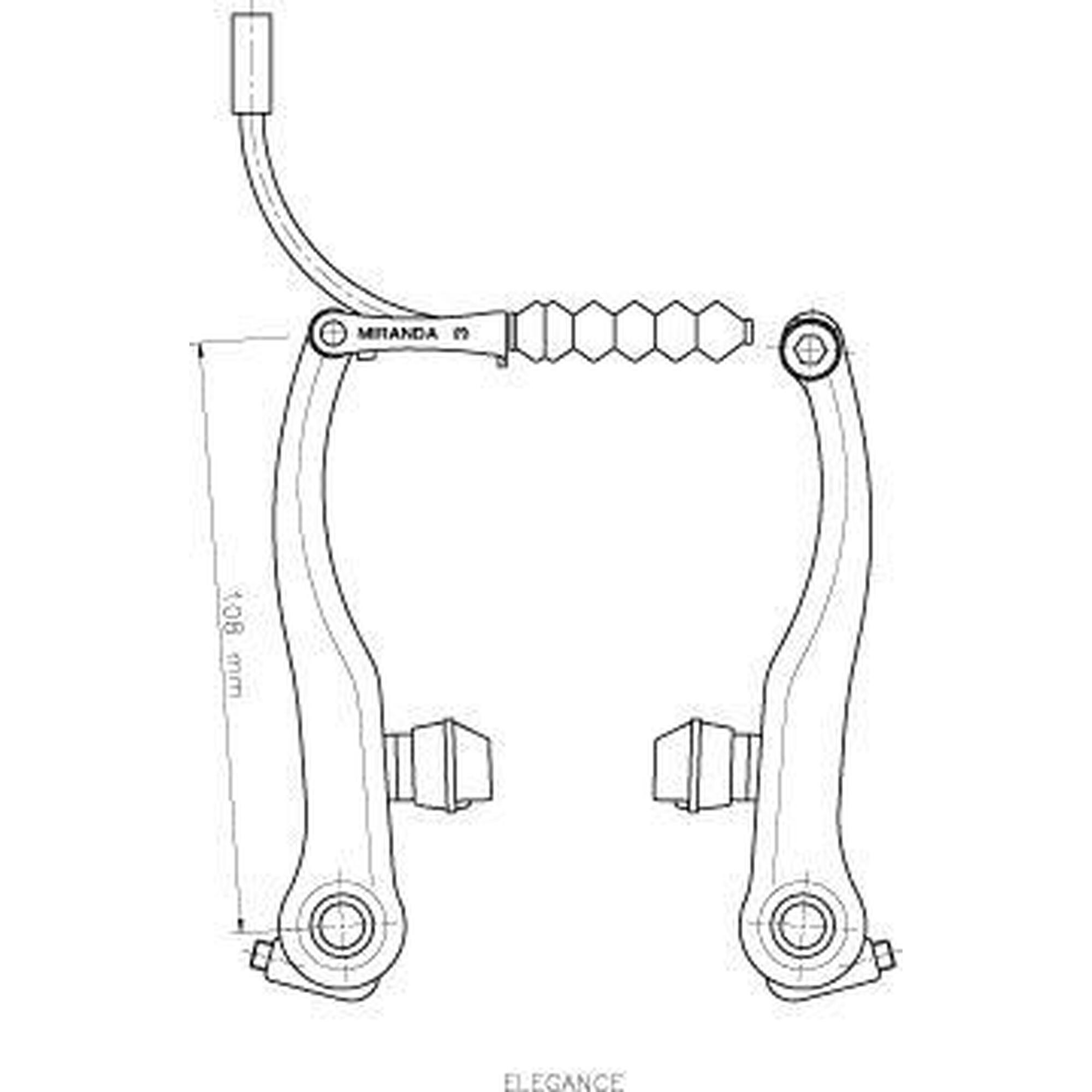 Miranda - V-frein Miranda Elegance Mat-silver Universal Avant Ou Arrière - Etrier De Frein - Gris - Decathlon