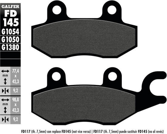 Galfer remblokken fd145 brake pad fd145 g1054 organic