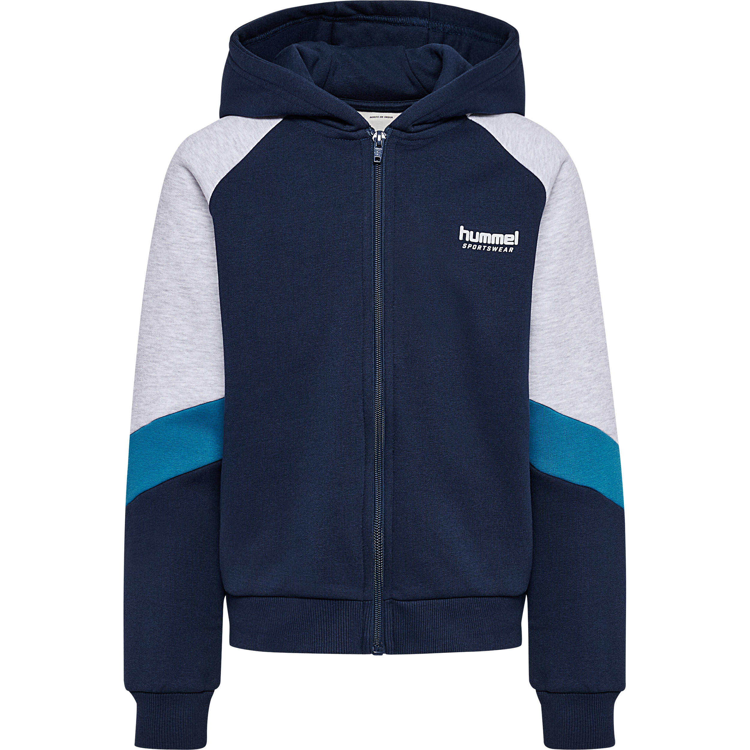 Hummel - Sweatshirt À Capuche Zippé Enfant Hummel Blocked Loose - Sweat-shirt - Bleu - Decathlon