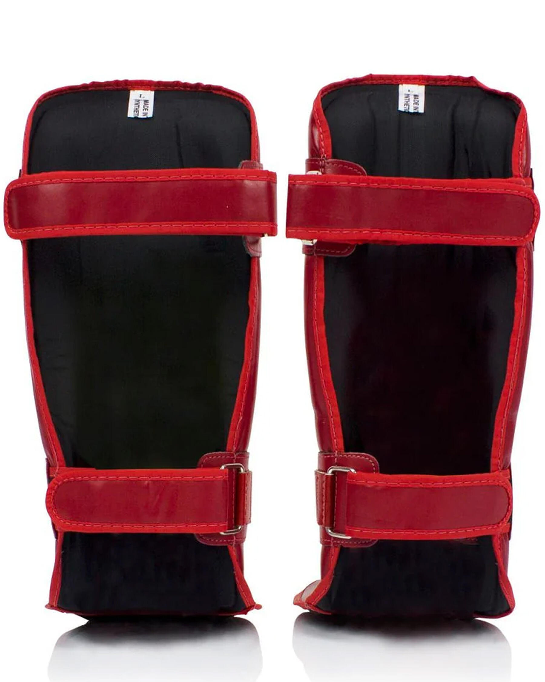 Fairtex Schienbein und Spannschoner - Instep Shin Guard SP3, Rot M 3/4