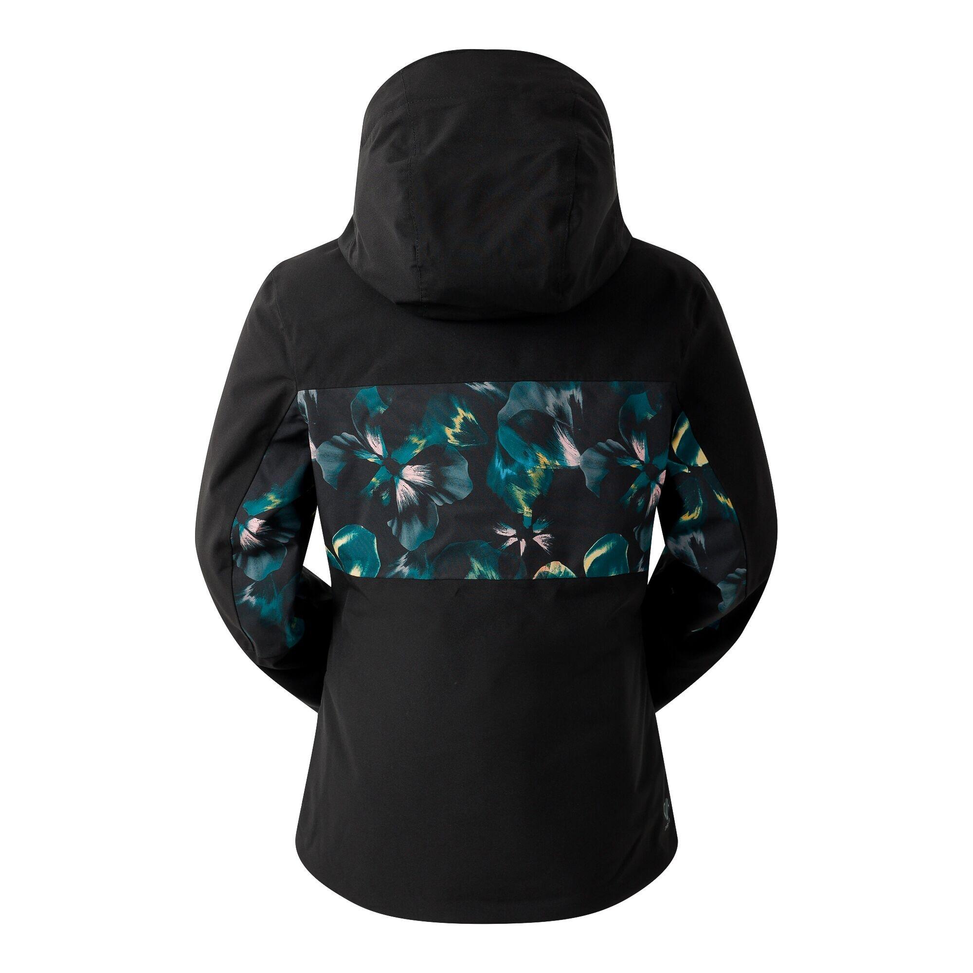 Blouson De Ski Imperméable ICED Femme (Noir / Bleu Sarcelle) 2/4