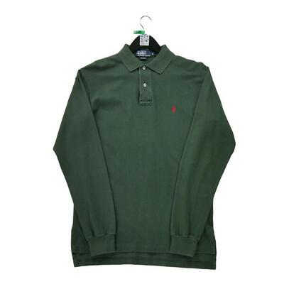 Second life - Langarm Herren Poloshirt Grün - In sehr gutem Zustand