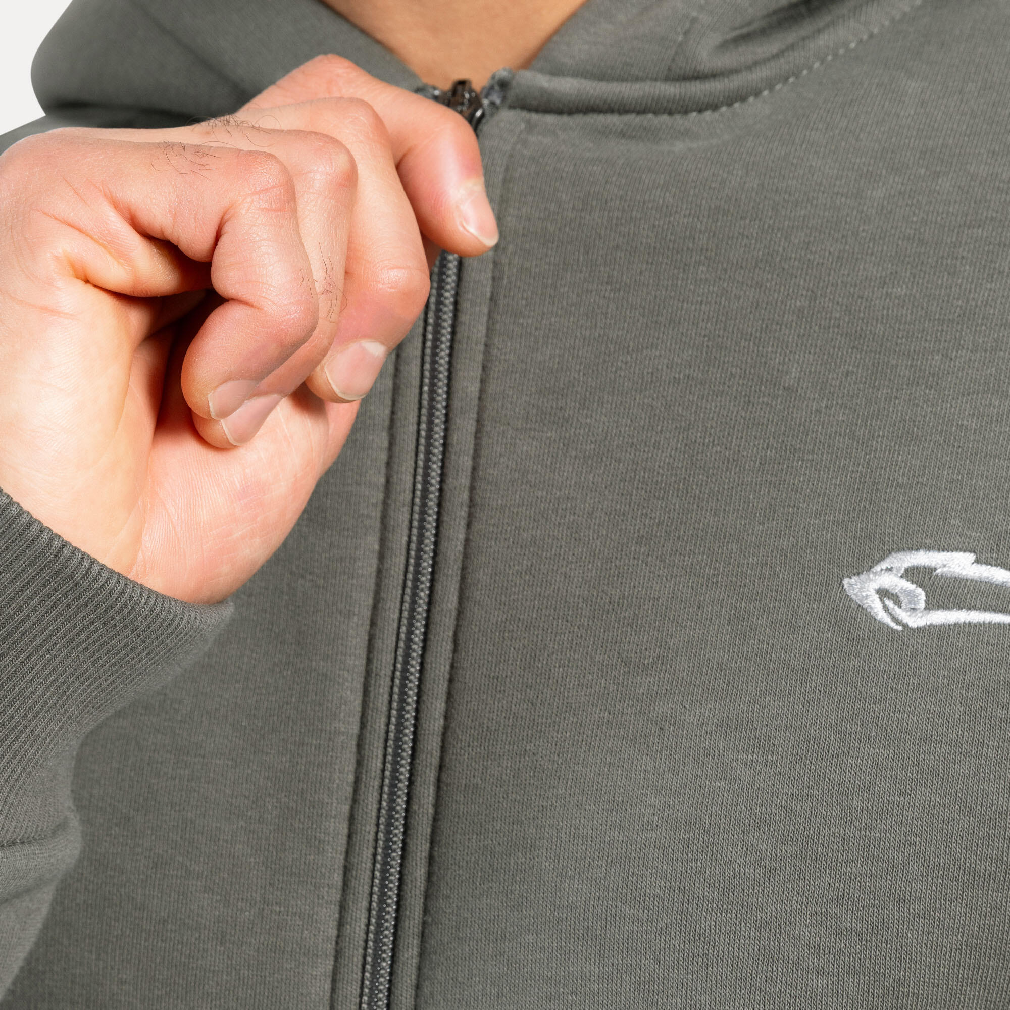 Herren Zip Hoodie Yasin Grau 5/5