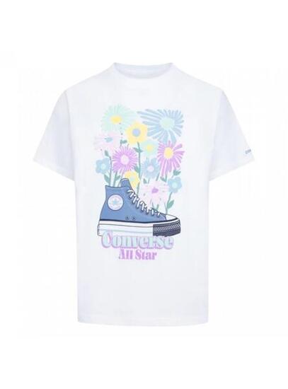 T-shirt bambina Converse oversize con stampa 4CF479-001