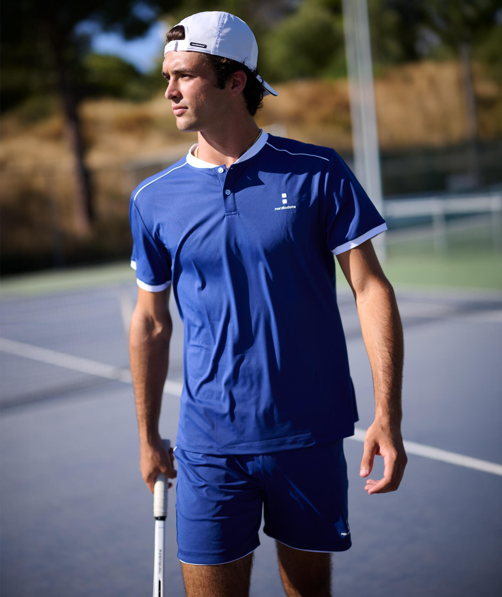 NORDICDOTS Polo Tennis/Padel Pro Flex Uomo Navy