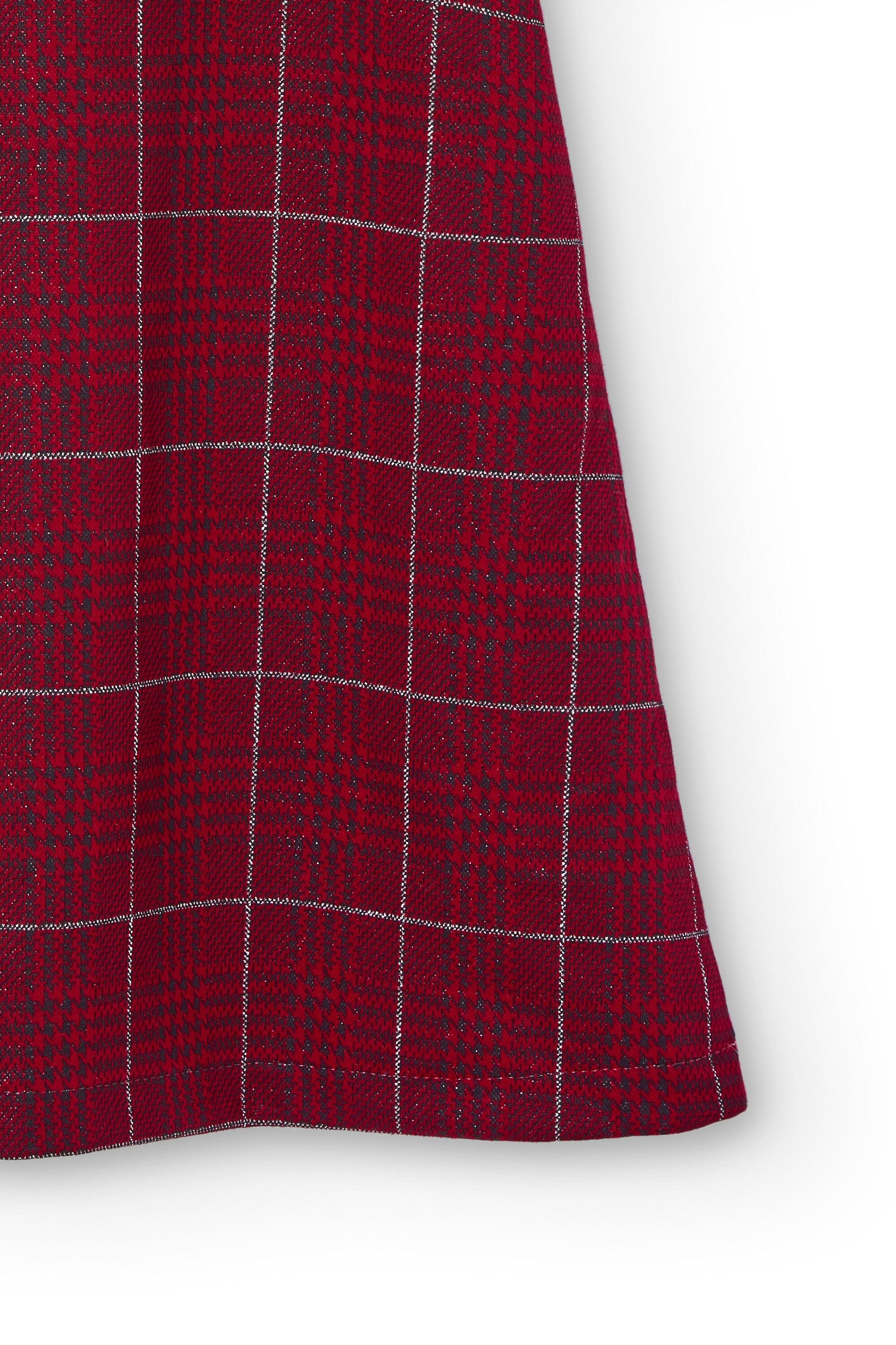 Vestido xadrez vermelho para menina 4/4