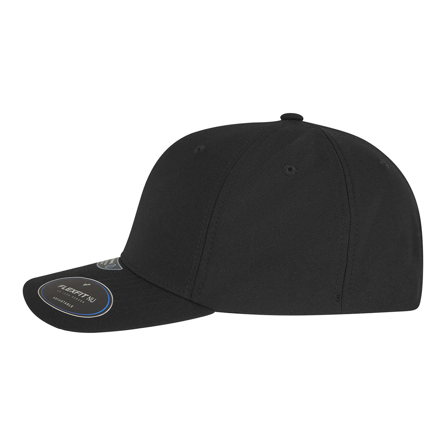 "NU" BaseballMütze für HerrenDamen Unisex, Snapback Damen und Herren Schwarz 3/4