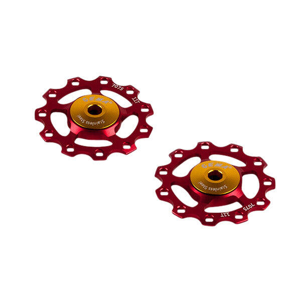 CEMA Aluminum Derailleur Pulleys 9 10 11V Red
