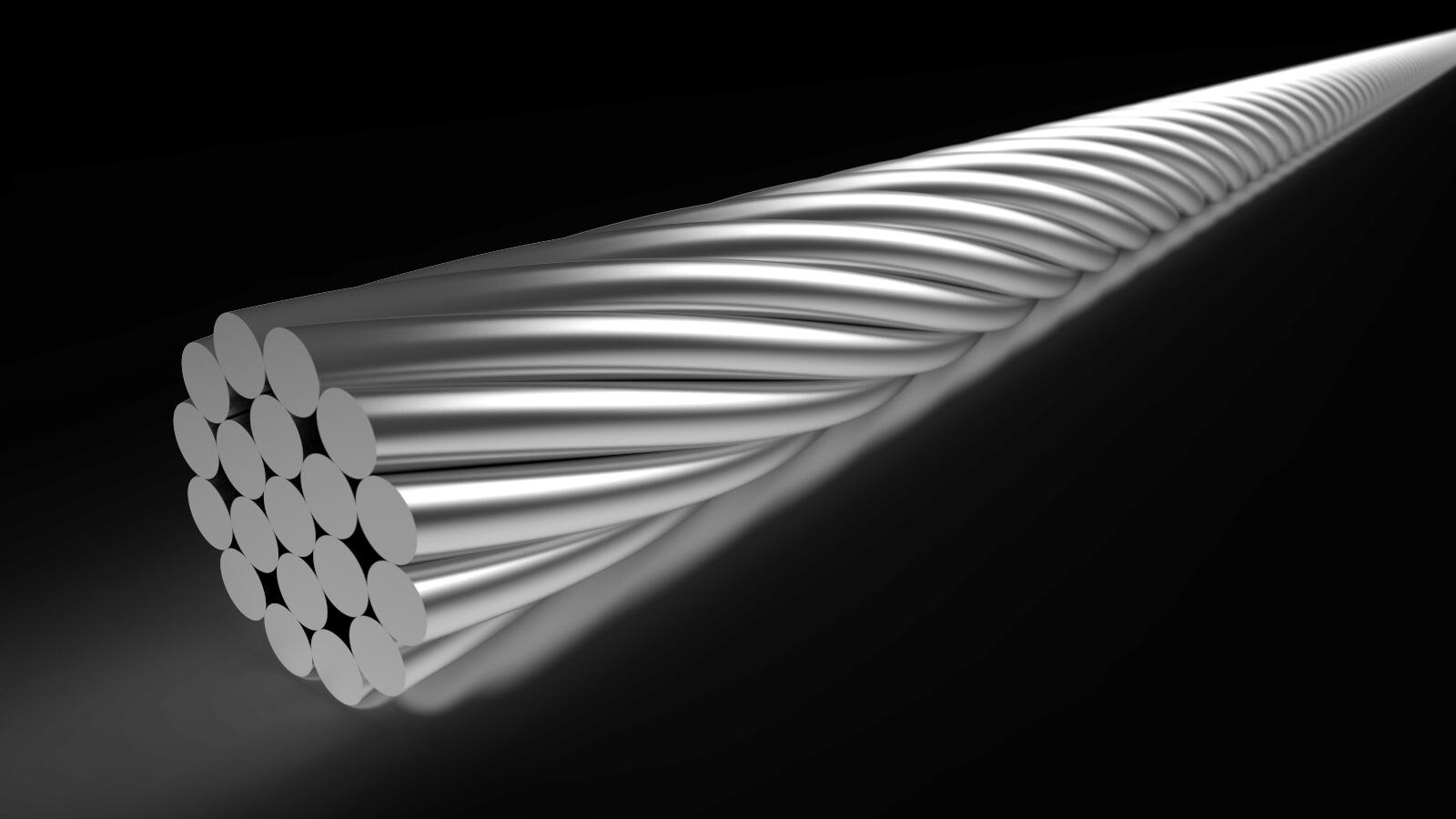 Câble de transmission 1x19 fils inox Ø1,1mm avec tête N Ø4x4 Elvedes 6/6