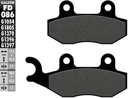 Galfer remblokken fd086 brake pad fd086 g1054 organic