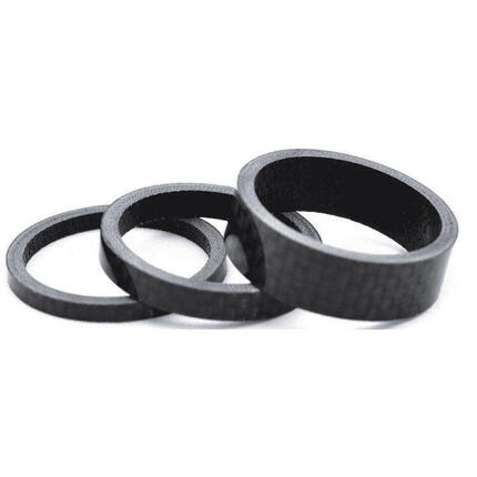 Ergotec Zestaw podkładek steru 1-1/8" (28,6 mm) 3 części 3/5/10 mm karbon