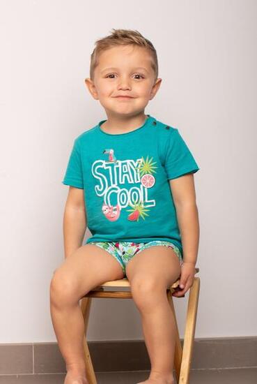 Camiseta de bebé turquesa "Stay cool