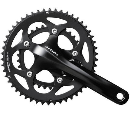 Shimano Kurbel 2 x 10 Speed Road FC-RS400 175 50-34 Holle als schwarz