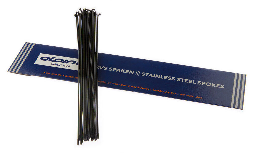 ALPINA Raggi Alpina 14g (2,0 mm) 294 mm Acciaio Inox neri - 36 pezzi.