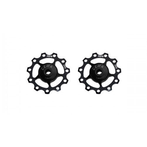 SHIMANO Puleggia Shimano Cema 7075 T6, cuscinetto inox, nera 9/10/11v.