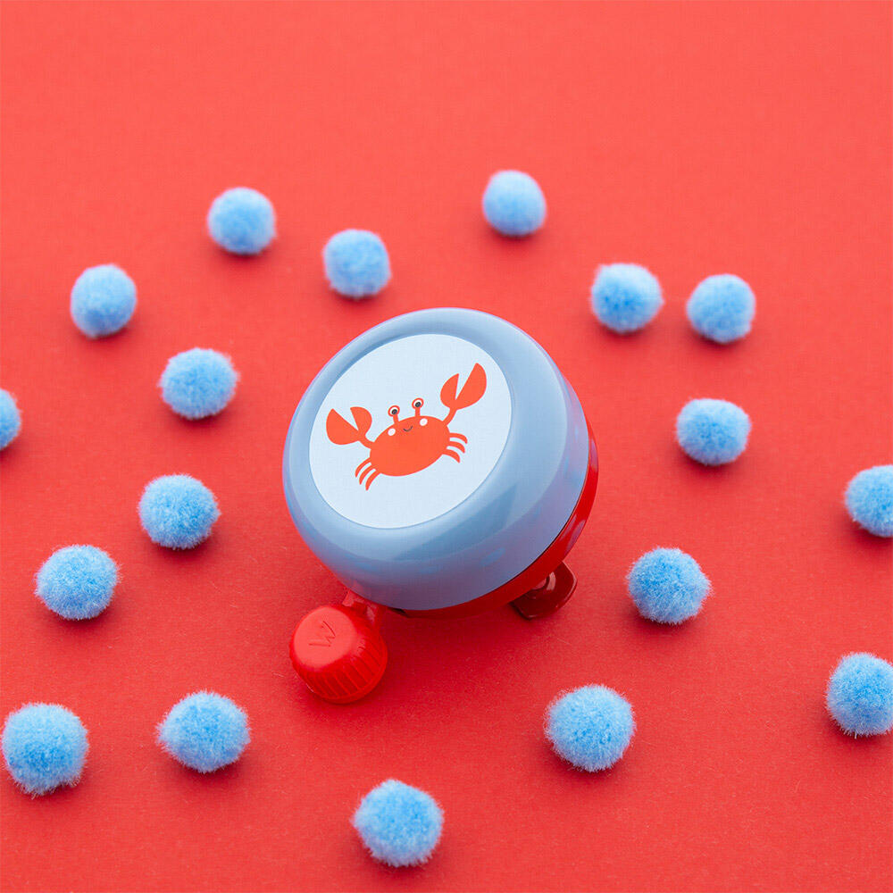 Campanello bici per bambini Qibbel Widek Explorer - Clappy Crab Rosso/Blu. 2/2