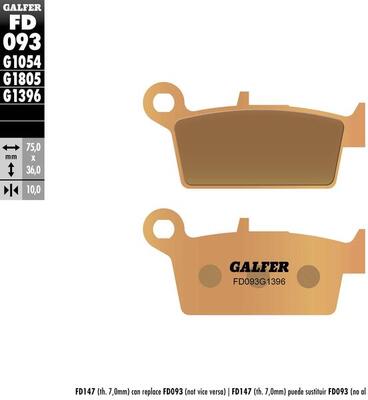 GALFER Bremsbeläge FD093 (G1396) – gesintertes Metall