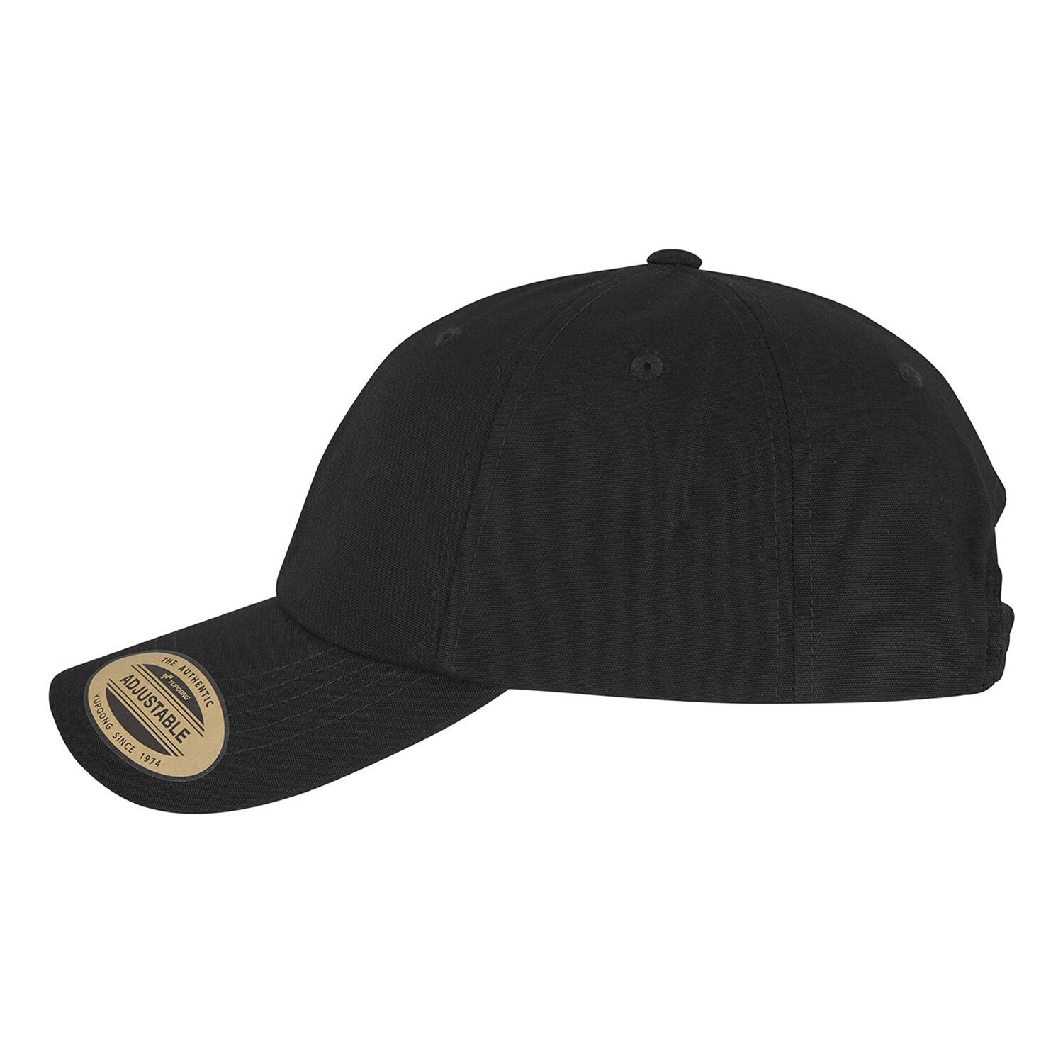 BaseballMütze für HerrenDamen Unisex, Niedriges Profil Damen und Herren Schwarz 3/4