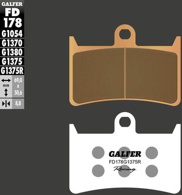 GALFER Bremsbelag FD178 G1375R, gesintertes Metall