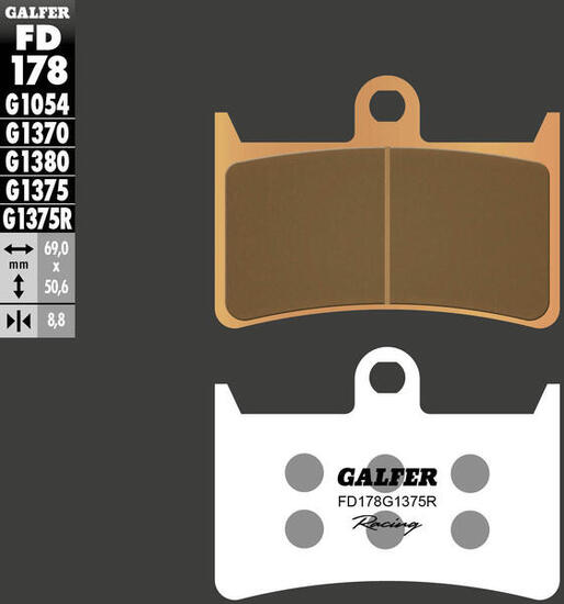 Galfer remblokken fd178 brake pad fd178 g1375r sintered metal