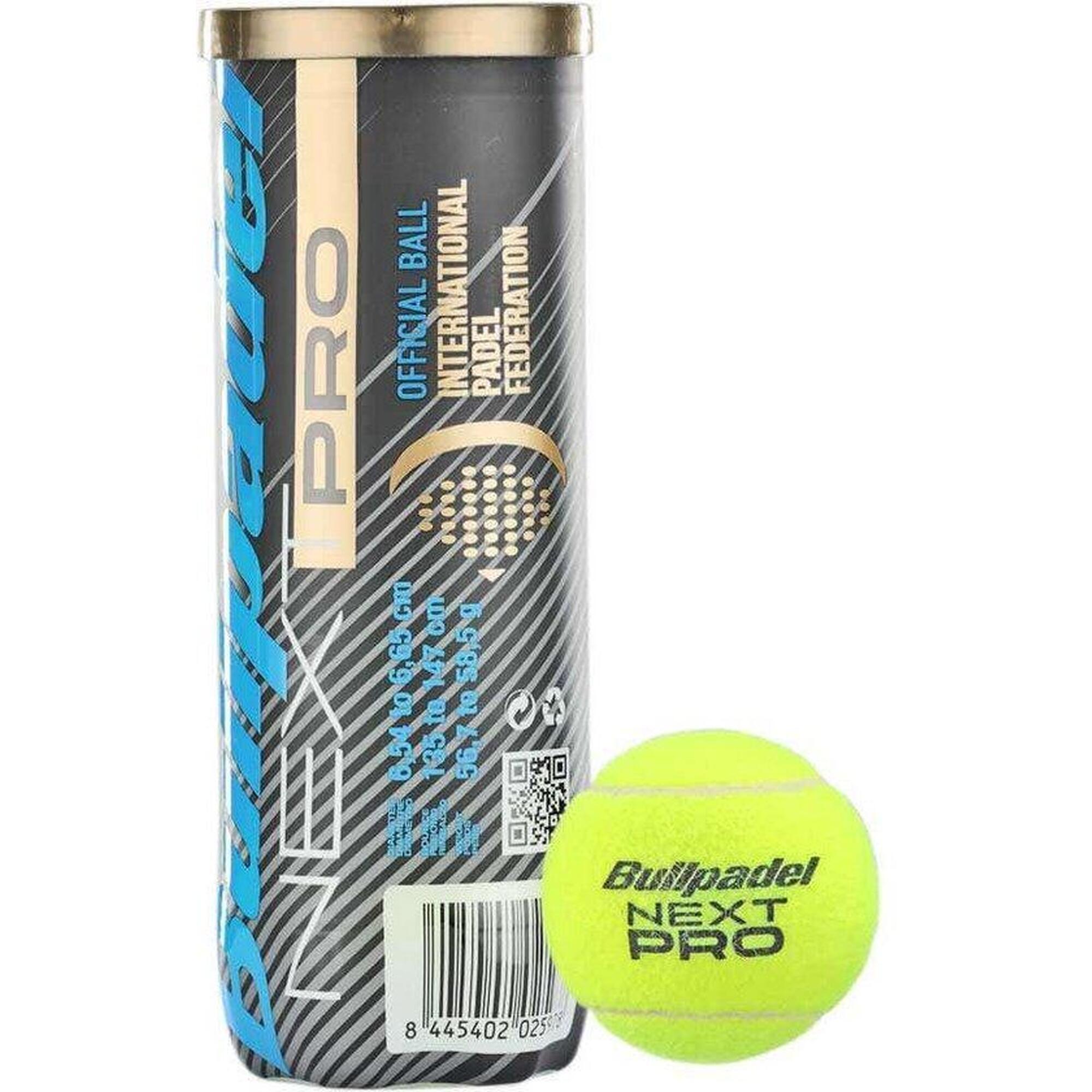 Bote de 3 Pelotas Pádel Bullpadel Next Pro-8445402025978