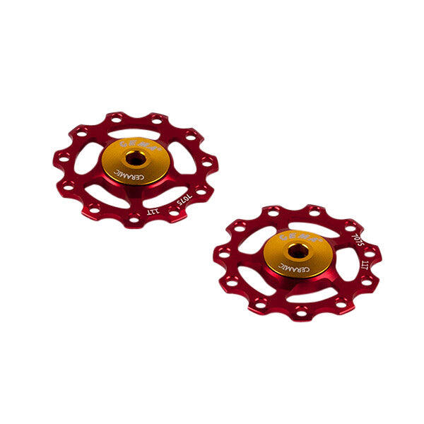CEMA Aluminium Derailleur Pulley 9 10 11V Stainless Ceramic Red