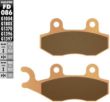Galfer remblokken fd086 brake pad fd086 g1396 sintered metal