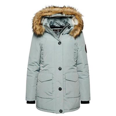 Dames parka met nepbont capuchon superdry everest
