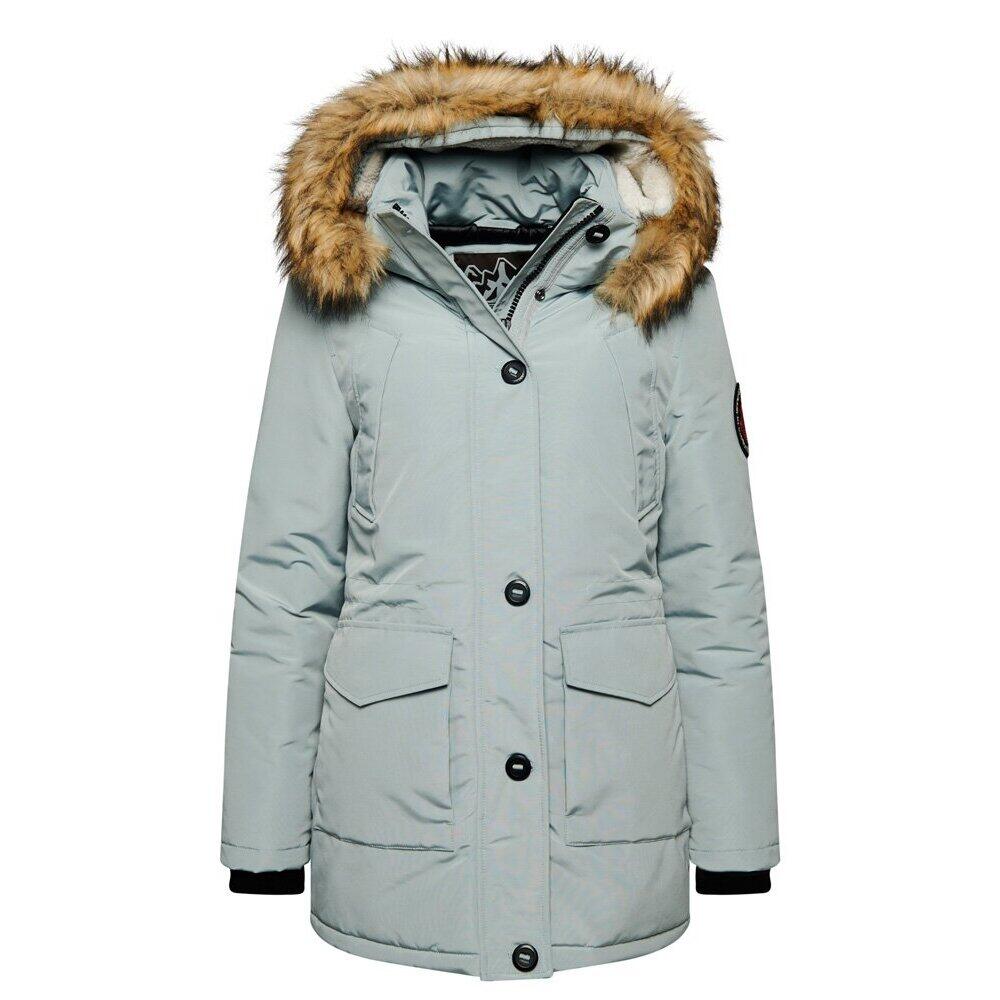 Superdry - Parka À Capuche Avec Fourrure Synthétique Femme Superdry Everest - Maillot Manches Longues - Gris - Decathlon
