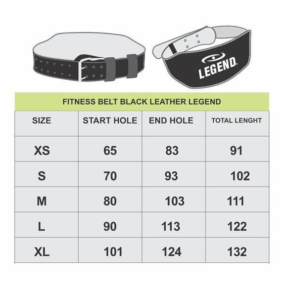 Fitness Riem Heren/Dames Zwart Leer 2/4